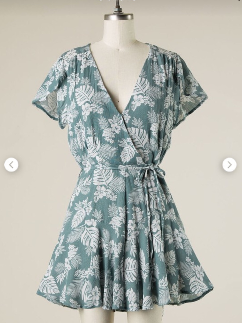 Teal Tropical Romper